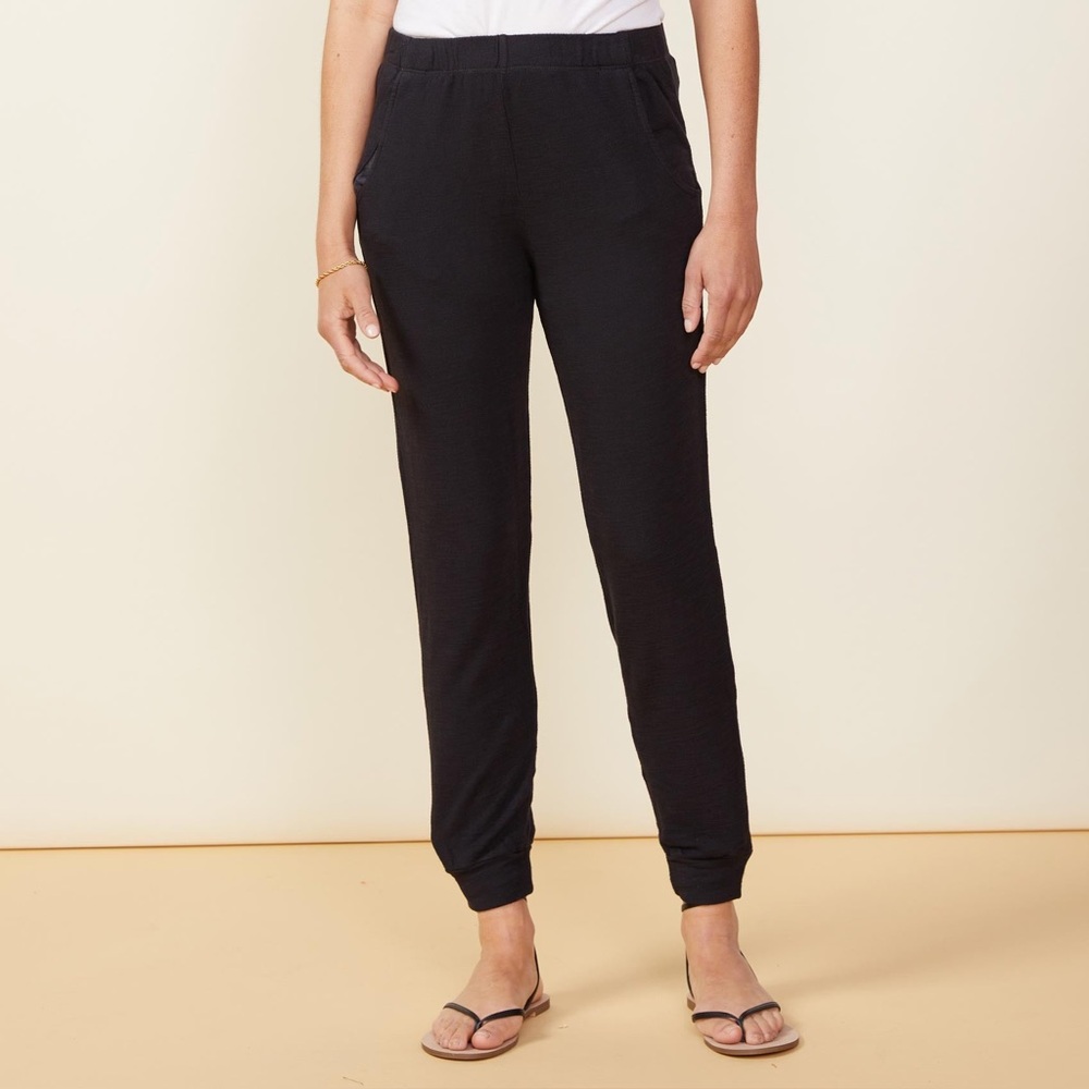 Monrow Super Soft Fleece Joggers Womens Large Black